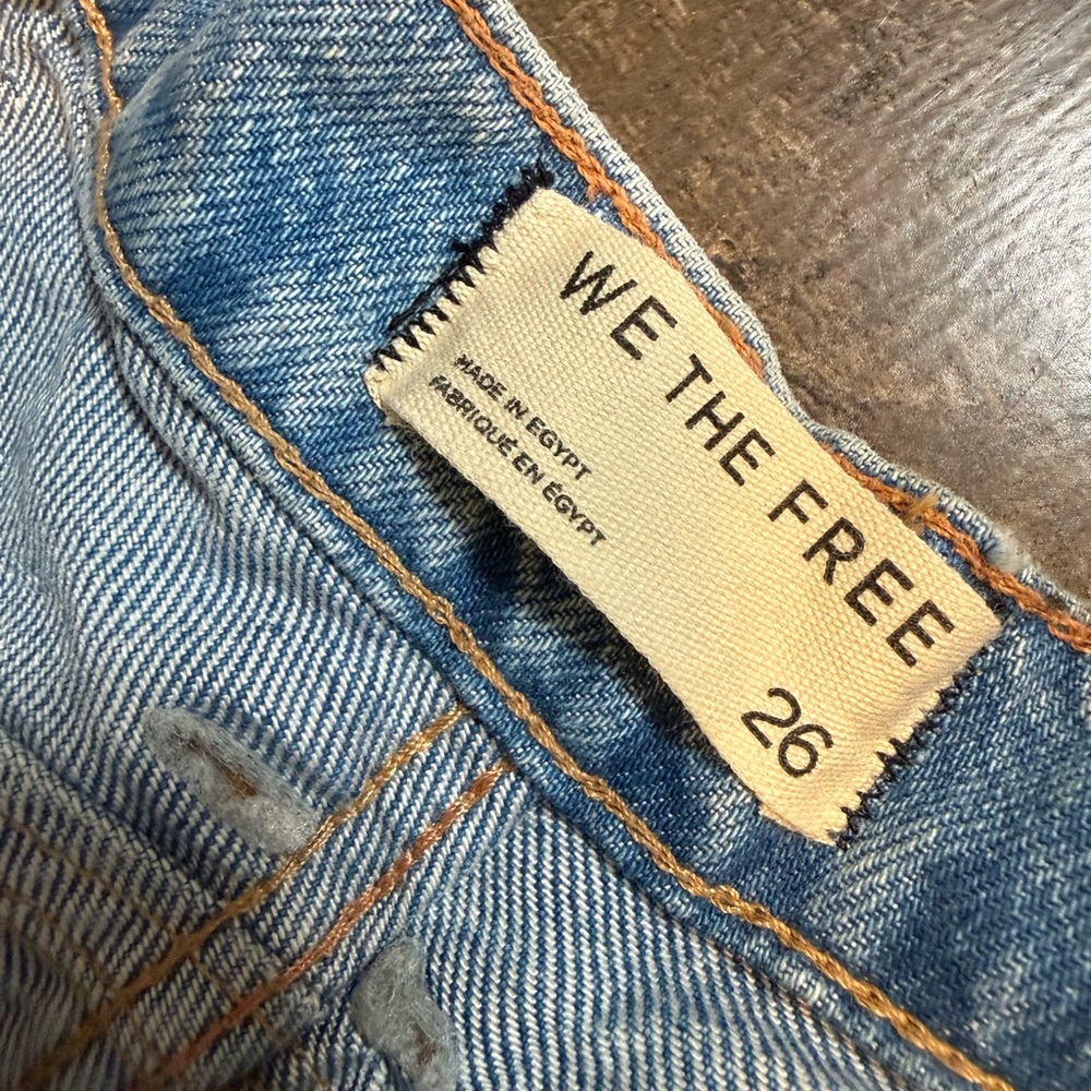 We The Free Good Luck Barrel Jeans NWT Size 26 Mid Rise Wide Leg Horseshoe Denim - Picture 9 of 10